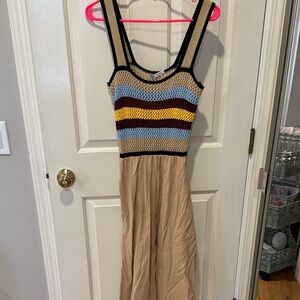 Zara Colorful Knit Top Maxi Dress